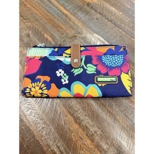 Lily Bloom Multicolor Floral Wallet with Faux Leather Strap Closure